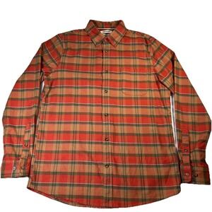 Goodthreads Men's Heavyweight Flannel Plaid Shirt Slim Lg‎ Tall Long Sleeve Warm
